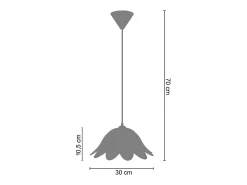 Suspensión TOSEL ,vidrio,alabastro,A80xD18xP18cm
