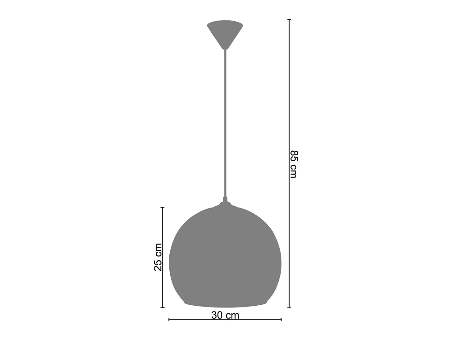 Suspensión TOSEL ,vidrio,Aluminio ,A 85xD30xP30cm