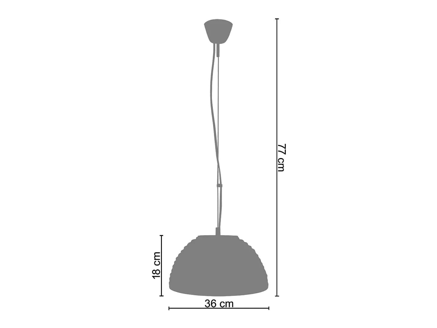 Suspensión TOSEL ,vidrio,Aluminio,A77xD 36xP36cm