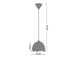 Suspensión TOSEL ,vidrio,Azul ,A75xD18xP18 cm