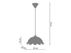 Suspensión TOSEL ,vidrio,Beige,A74xD20xP20 cm