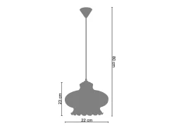 Suspensión TOSEL ,vidrio,Blanco,A80xD 17,5xP17,5cm