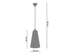 Suspensión TOSEL ,vidrio,Blanco,A94xD25xP25cm