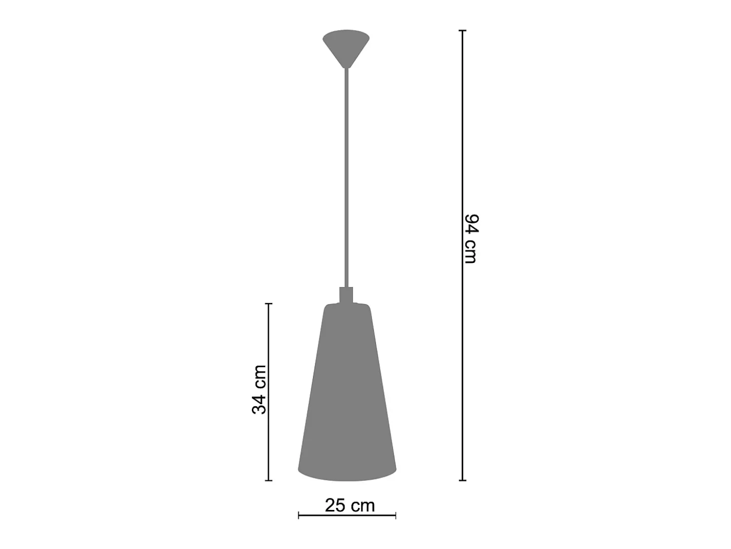 Suspensión TOSEL ,vidrio,Blanco,A94xD25xP25cm