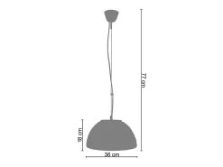 Suspensión TOSEL ,vidrio,Blanco,A77xD36xP36cm