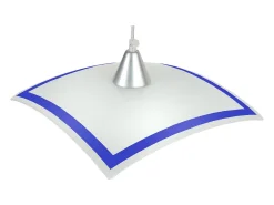 Suspensión TOSEL ,vidrio,Blanco ,A60xD 30x P 30cm