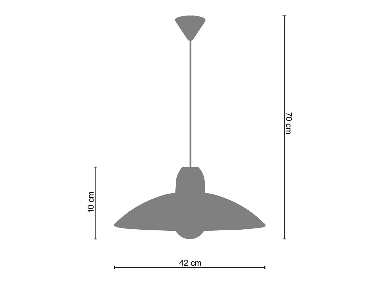 Suspensión TOSEL ,vidrio,Blanco,A70xD42x P 42cm