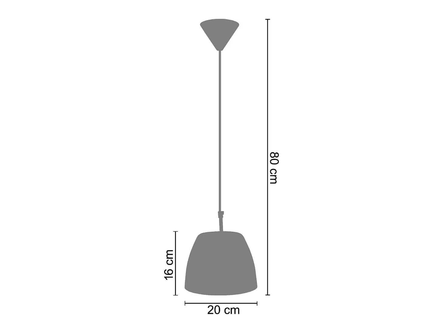 Suspensión TOSEL ,vidrio,Dorado ,A80x D20xP20cm