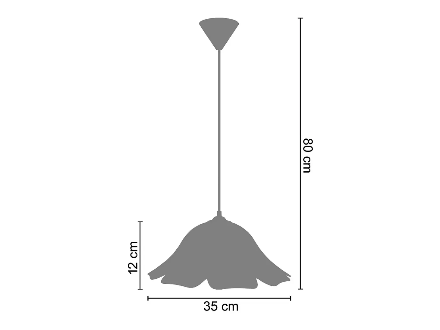 Suspensión TOSEL ,vidrio,Gris ,A80xD35xP35cm