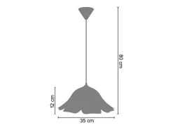 Suspensión TOSEL ,vidrio,Naranja, A80xD35xP35cm