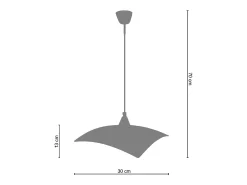 Suspensión TOSEL ,vidrio,Negro ,A70xD30xP30cm