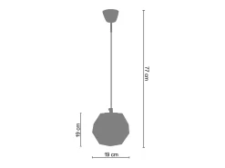 Suspensión TOSEL ,vidrio,Negro , A77xD19xP 19cm