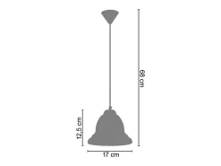 Suspensión TOSEL ,vidrio,Negro ,A68x D 17xP17cm