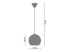 Suspensión TOSEL ,vidrio,Negro ,A85xD30xP30cm