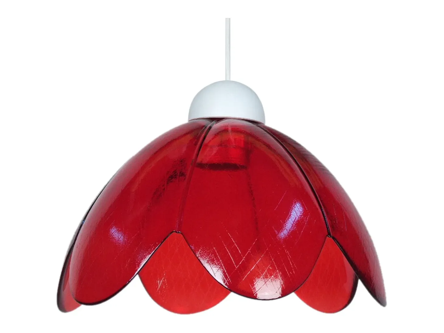 Suspensión TOSEL ,vidrio,Rojo,A75xD25xP25cm