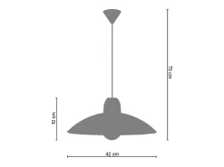 Suspensión TOSEL ,vidrio,Rojo,A 70xD42xP42cm