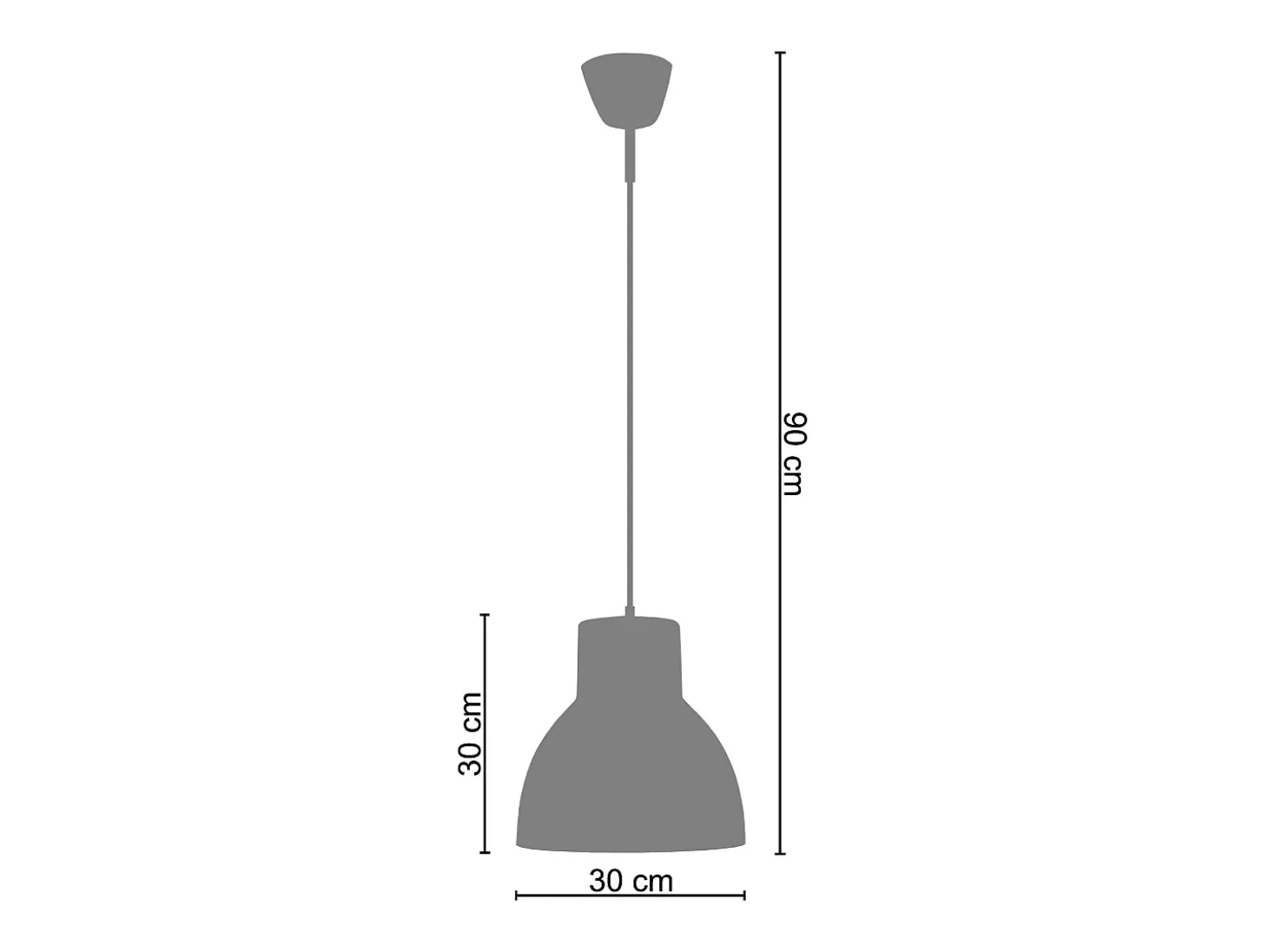 Suspensión TOSEL ,vidrio-,Rojo,A90xD30xP30cm