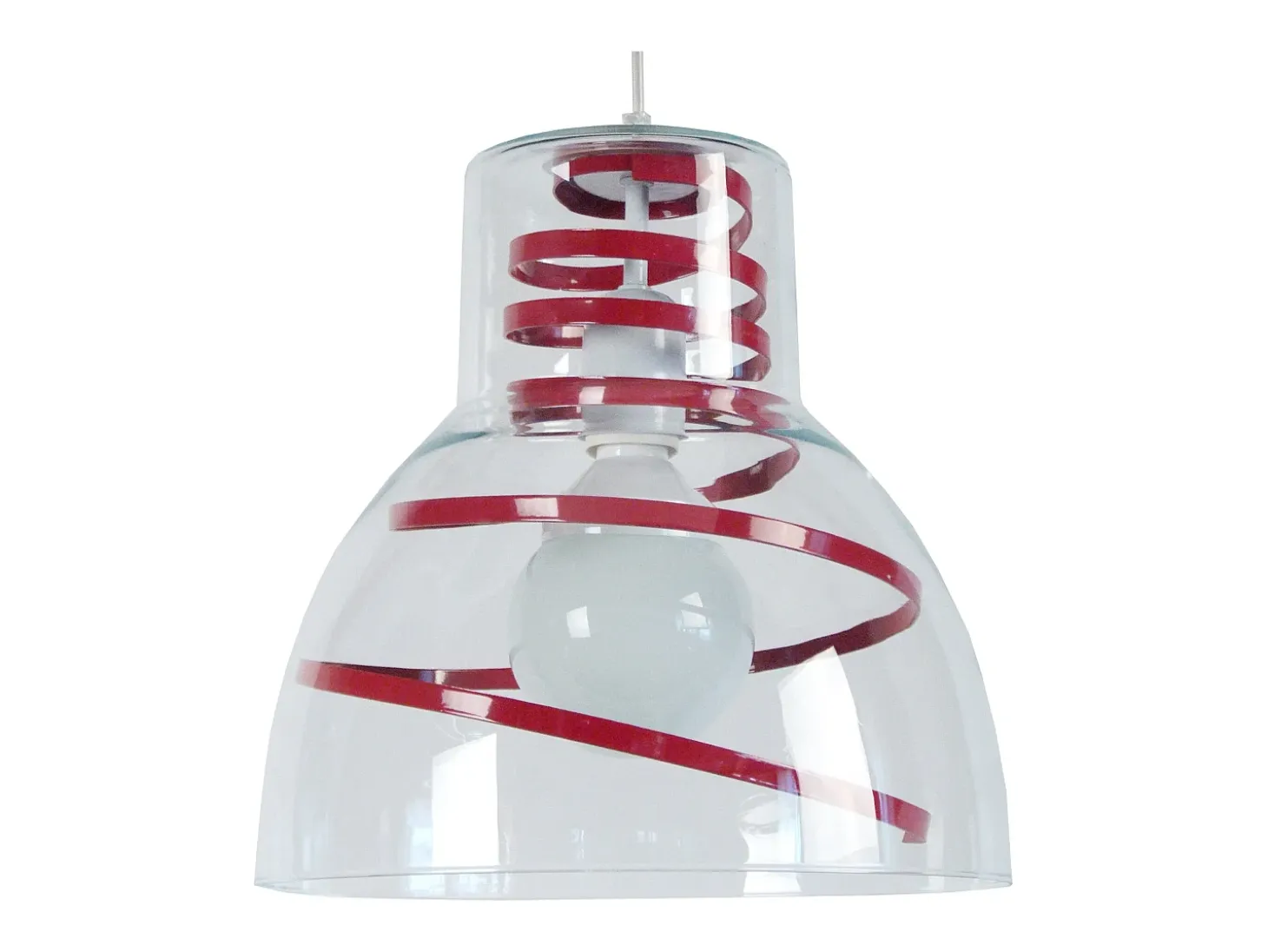 Suspensión TOSEL ,vidrio-,Rojo,A90xD30xP30cm