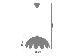Suspensión TOSEL ,vidrio,Rosa , A 80xD35xP35cm