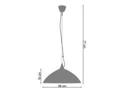 Suspensión TOSEL ,vidrio,Rojo, A77xD38xP38cm