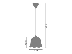 Suspensión TOSEL ,vidrio,Rosa ,A 75xD 17x P 17cm