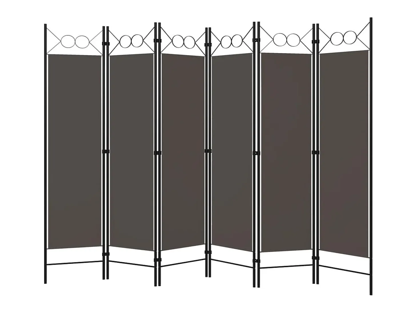 Tabique divisorio antracita de 6 paneles 240x180 cm