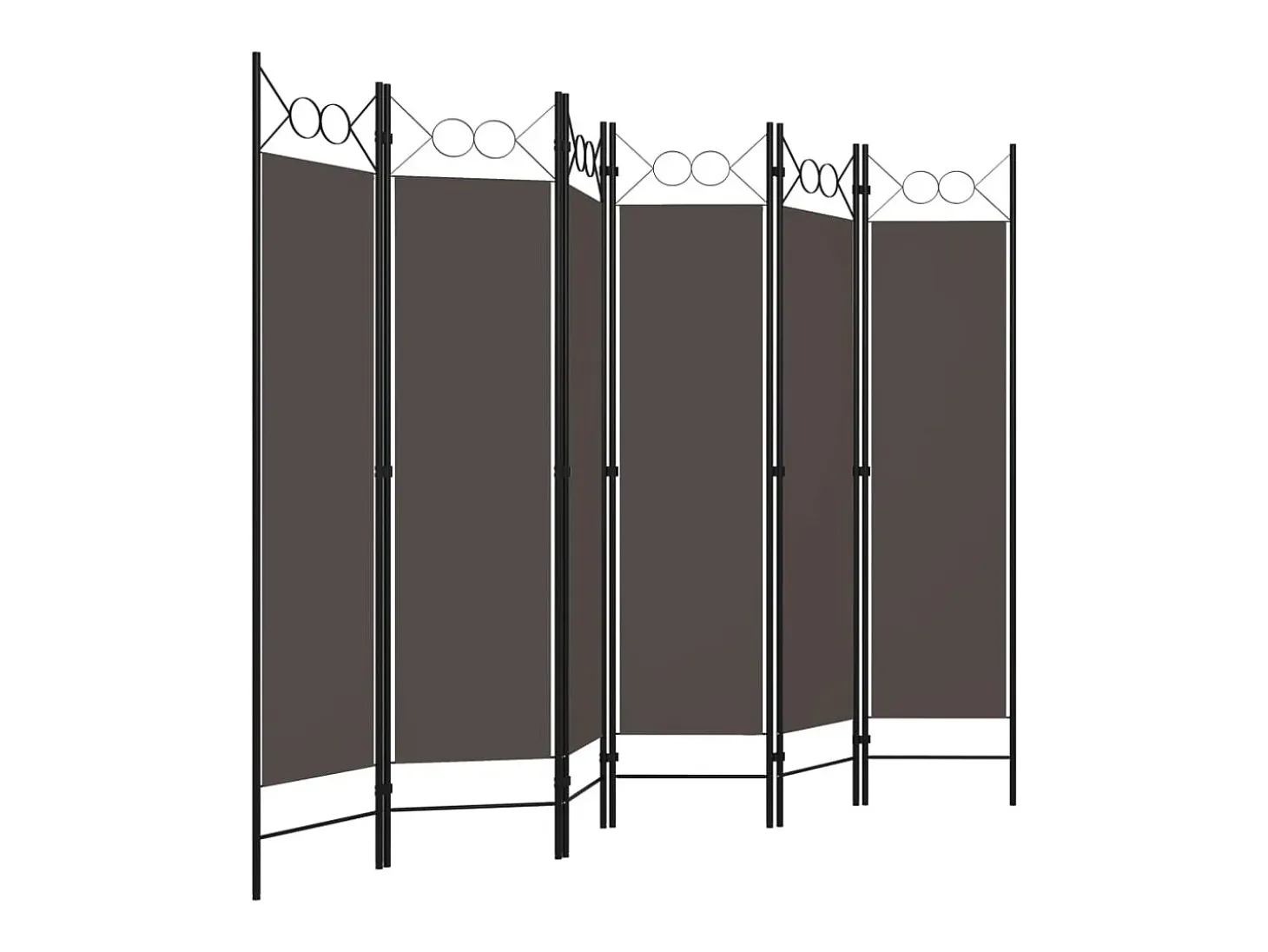 Tabique divisorio antracita de 6 paneles 240x180 cm
