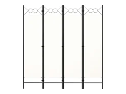 Tabique divisorio blanco de 4 paneles 160x180 cm