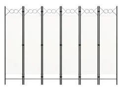 Tabique divisorio de 6 paneles, blanco, 240 x 180 cm