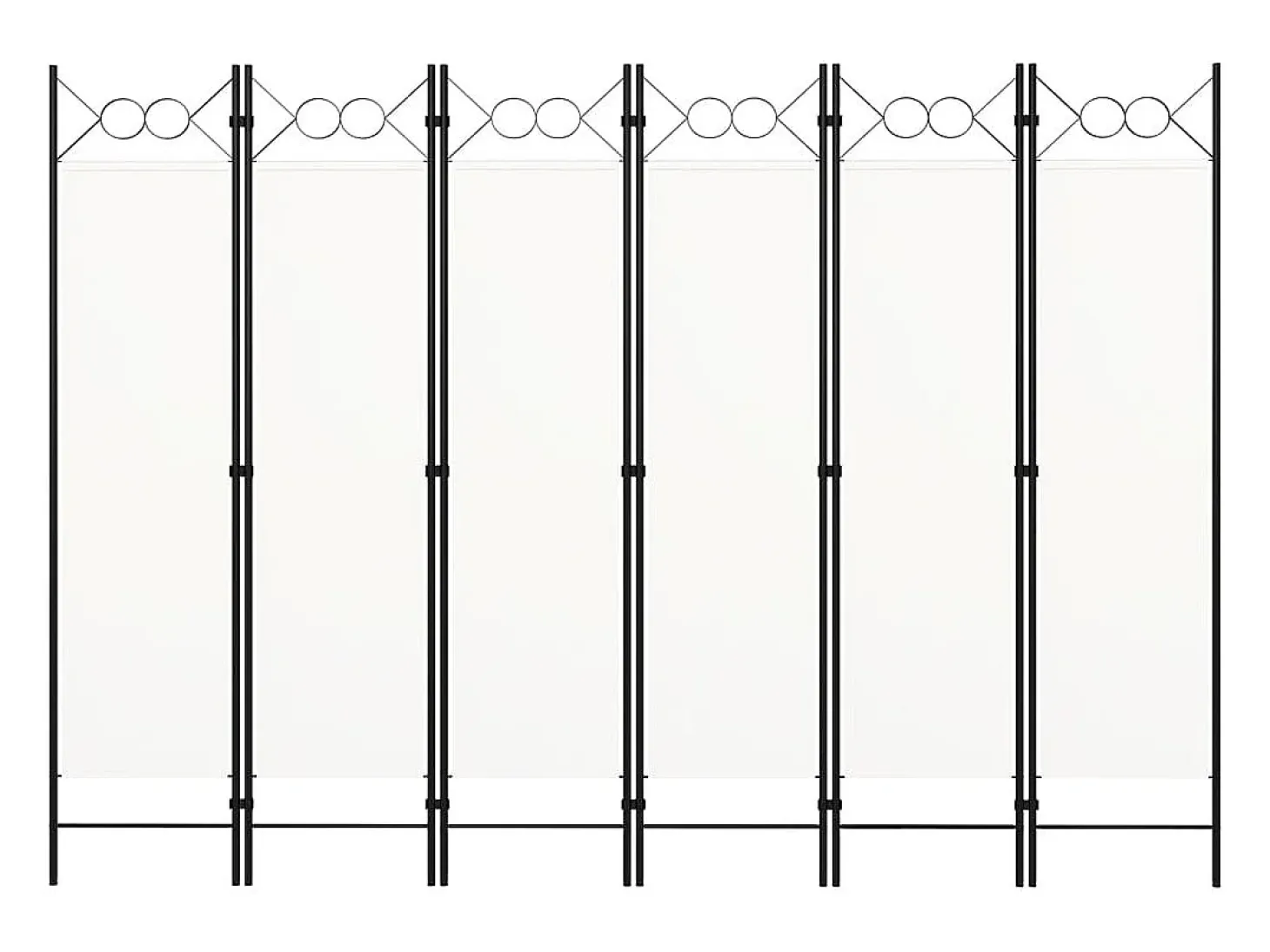 Tabique divisorio de 6 paneles, blanco, 240 x 180 cm