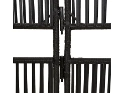 Tabique divisorio de 5 paneles de mimbre de resina negra