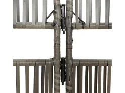 Tabique divisorio de 5 paneles de mimbre de resina gris