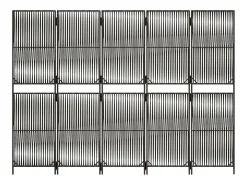 Tabique divisorio de 5 paneles de mimbre de resina gris
