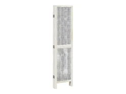 Tabique divisorio de 5 paneles en madera maciza de paulownia blanca