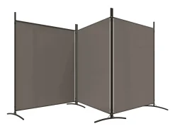Tabique divisorio de 3 paneles Antracita 525x180 cm Tejido