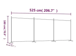 Tabique divisorio de 3 paneles Antracita 525x180 cm Tejido