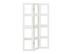 Tabique divisorio de 3 paneles en madera maciza de paulownia blanca