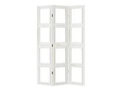 Tabique divisorio de 3 paneles en madera maciza de paulownia blanca