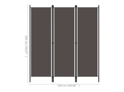 Tabique divisorio de 3 paneles Antracita 150x180 cm