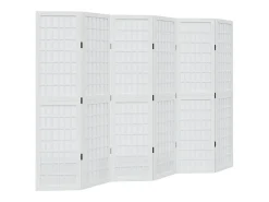 Tabique divisorio de 6 paneles en madera maciza de paulownia blanca