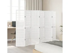 Tabique divisorio de 6 paneles en madera maciza de paulownia blanca