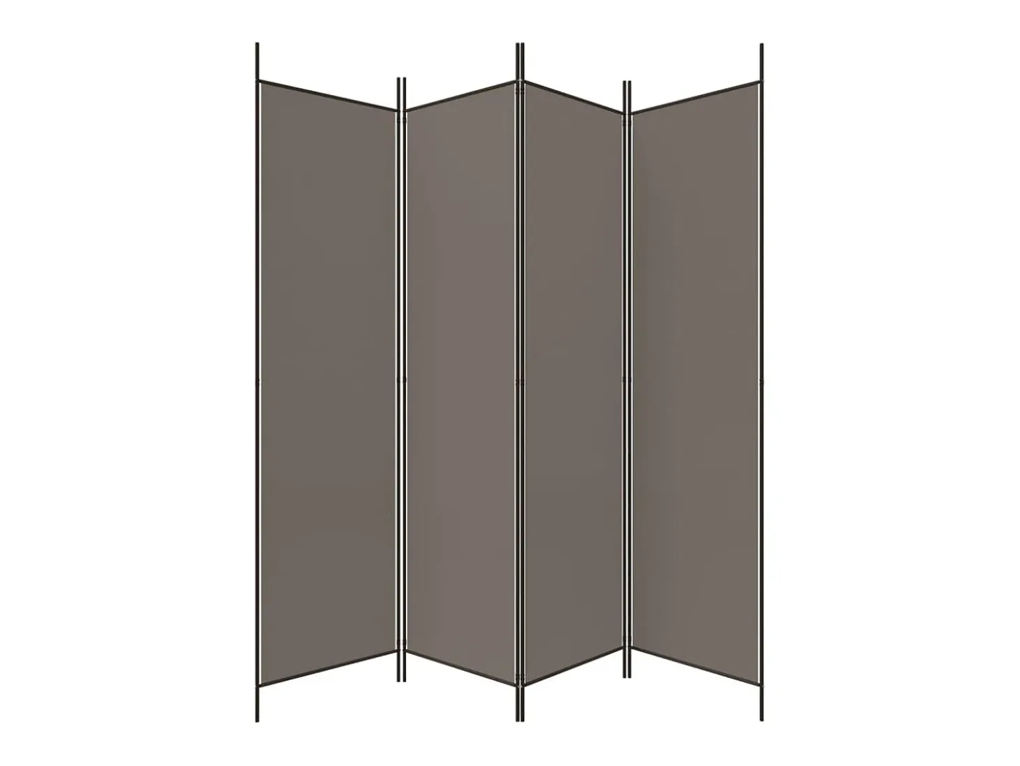 Tabique divisorio de 4 paneles Antracita 200x220 cm Tejido