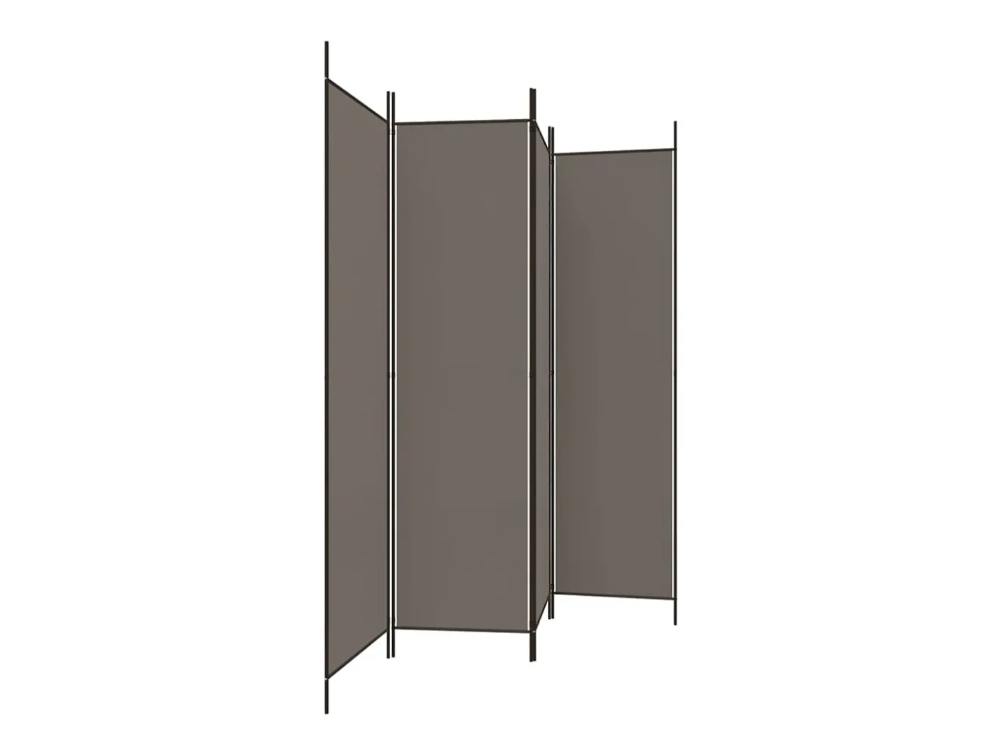 Tabique divisorio de 4 paneles Antracita 200x220 cm Tejido