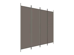 Tabique divisorio de 4 paneles Antracita 200x220 cm Tejido