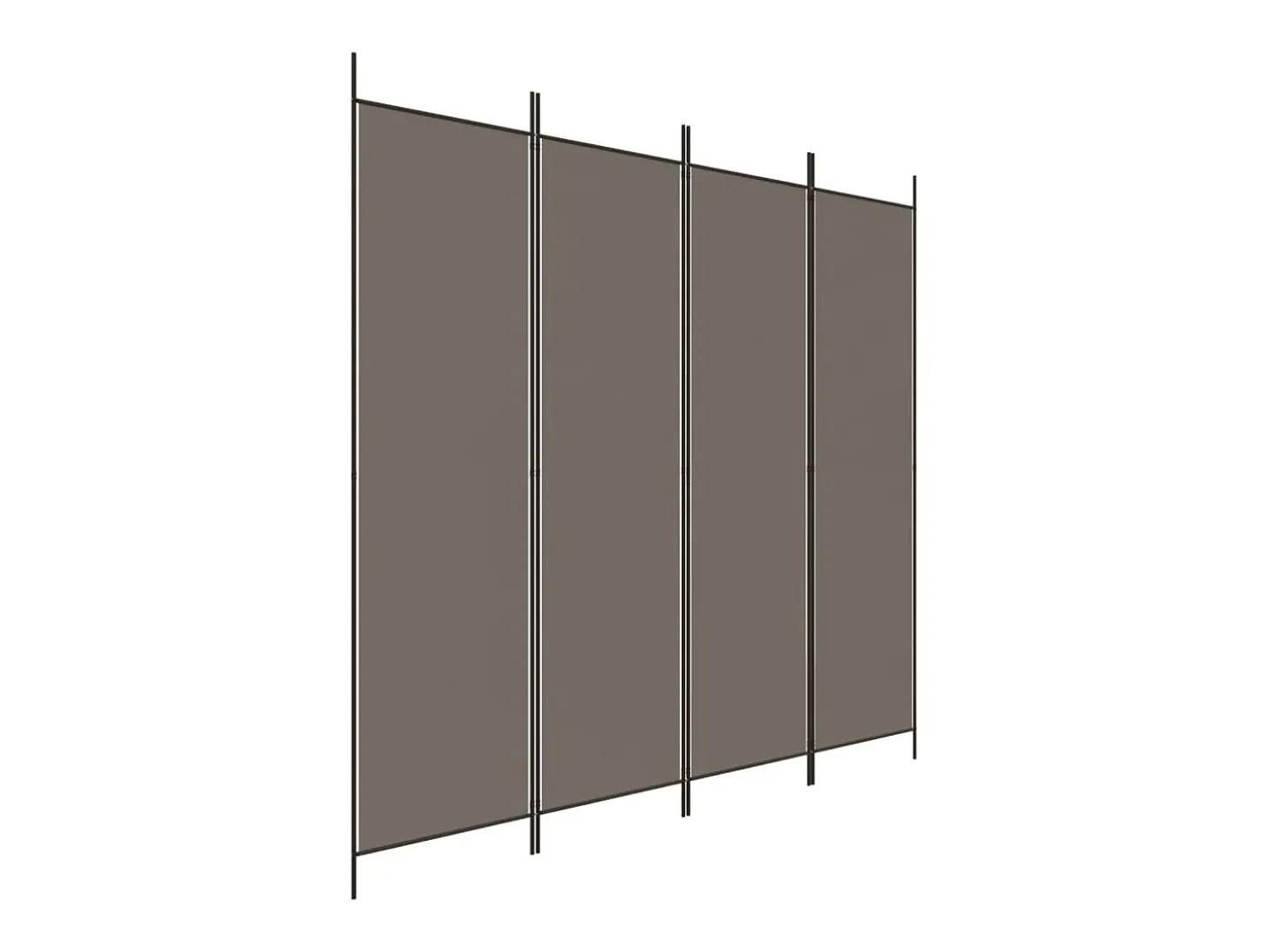 Tabique divisorio de 4 paneles Antracita 200x220 cm Tejido