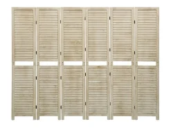 Tabique divisorio de 6 paneles 210x165 cm madera de paulownia