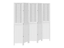 Tabique divisorio de 5 paneles en madera maciza de paulownia blanca