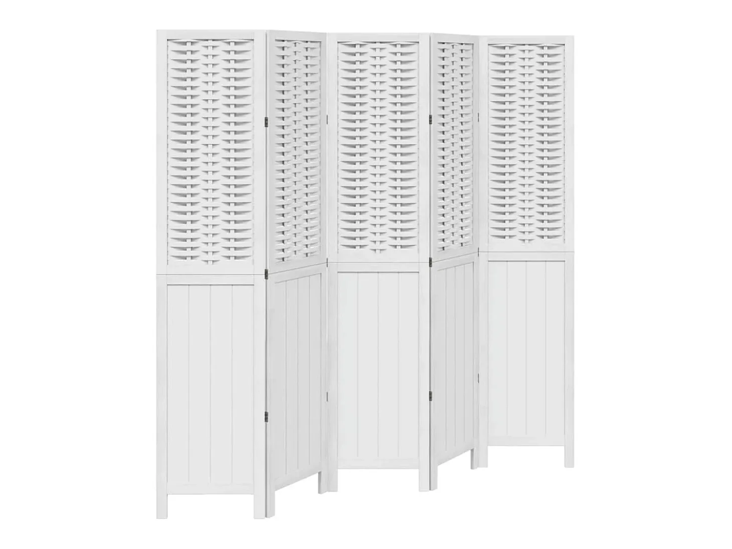 Tabique divisorio de 5 paneles en madera maciza de paulownia blanca