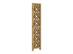 Tabique divisorio de 5 paneles en madera maciza de paulownia marrón