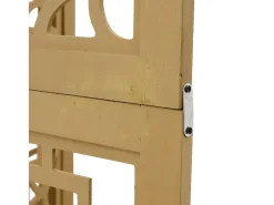 Tabique divisorio de 5 paneles en madera maciza de paulownia marrón